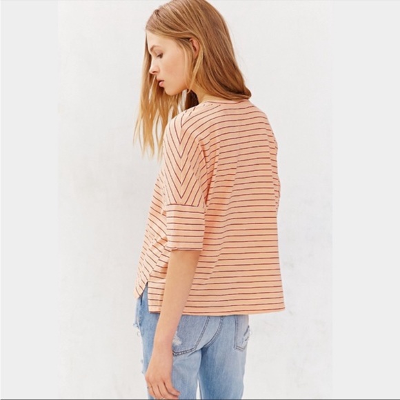 Project Social T | Striped Peach Boxy Tee - Picture 2 of 8